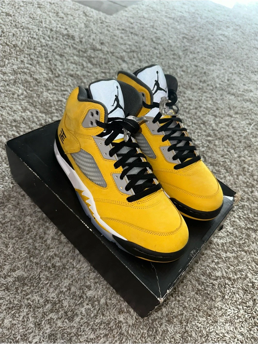 Jordan 5 Tokyo Retro High-Top Sneakers in Yellow and Black